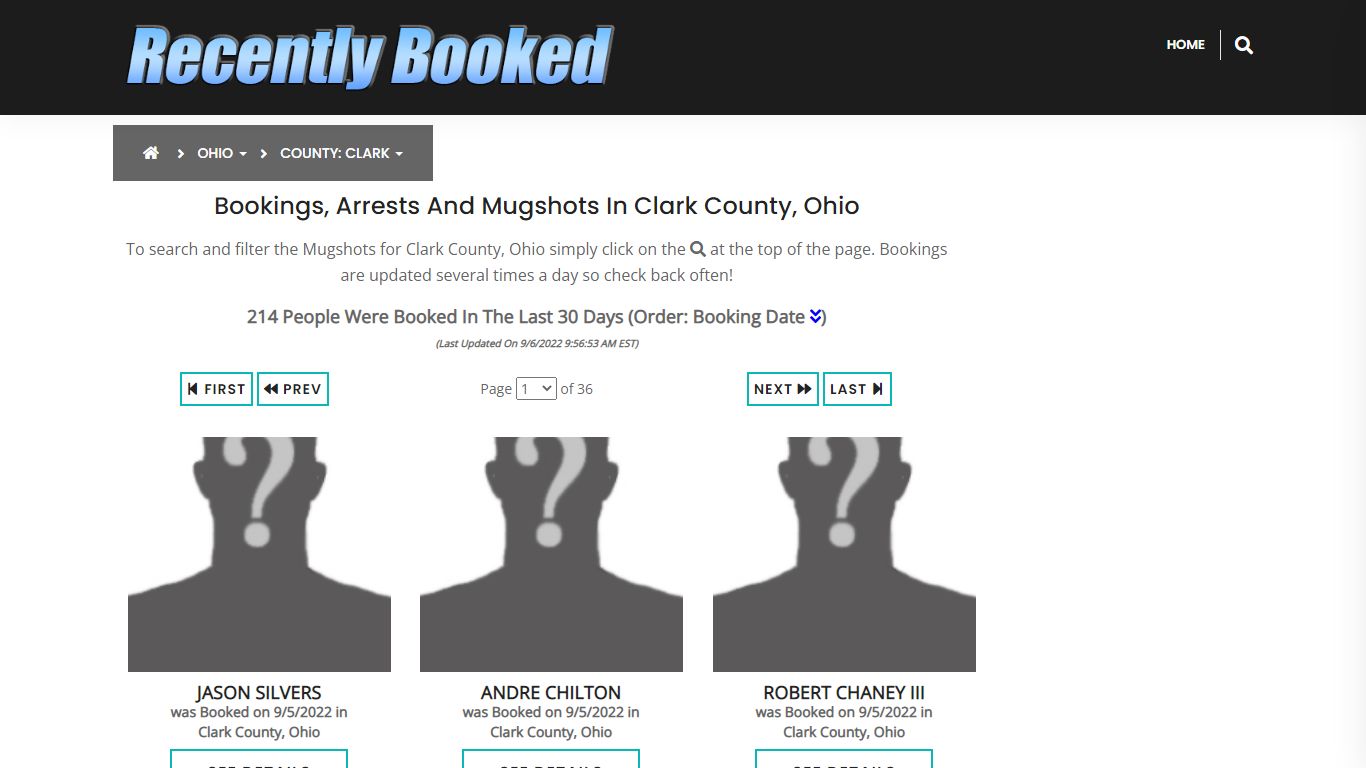 Recent bookings, Arrests, Mugshots in Clark County, Ohio - Recently Booked